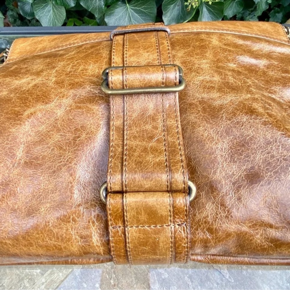 NEW!  LANVIN Hero Brown Leather Shoulder Bag With Chained Straps - Picture 7 of 13